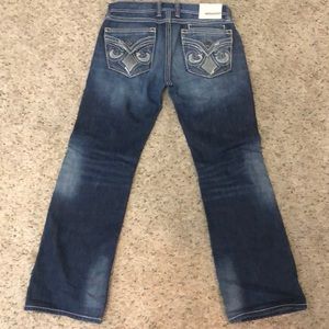 Mens 32x30 Buckle Affliction distressed blue Jeans